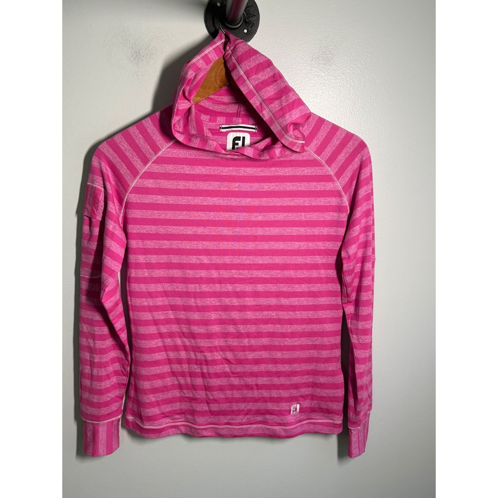 FootJoy National Golf Links of America Pink Striped Golf Hoodie Womens XS